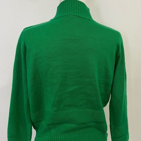 Anchors Embossed Emblem on Women’s Green Mock Turtleneck Sweater. - Picture 6 of 11